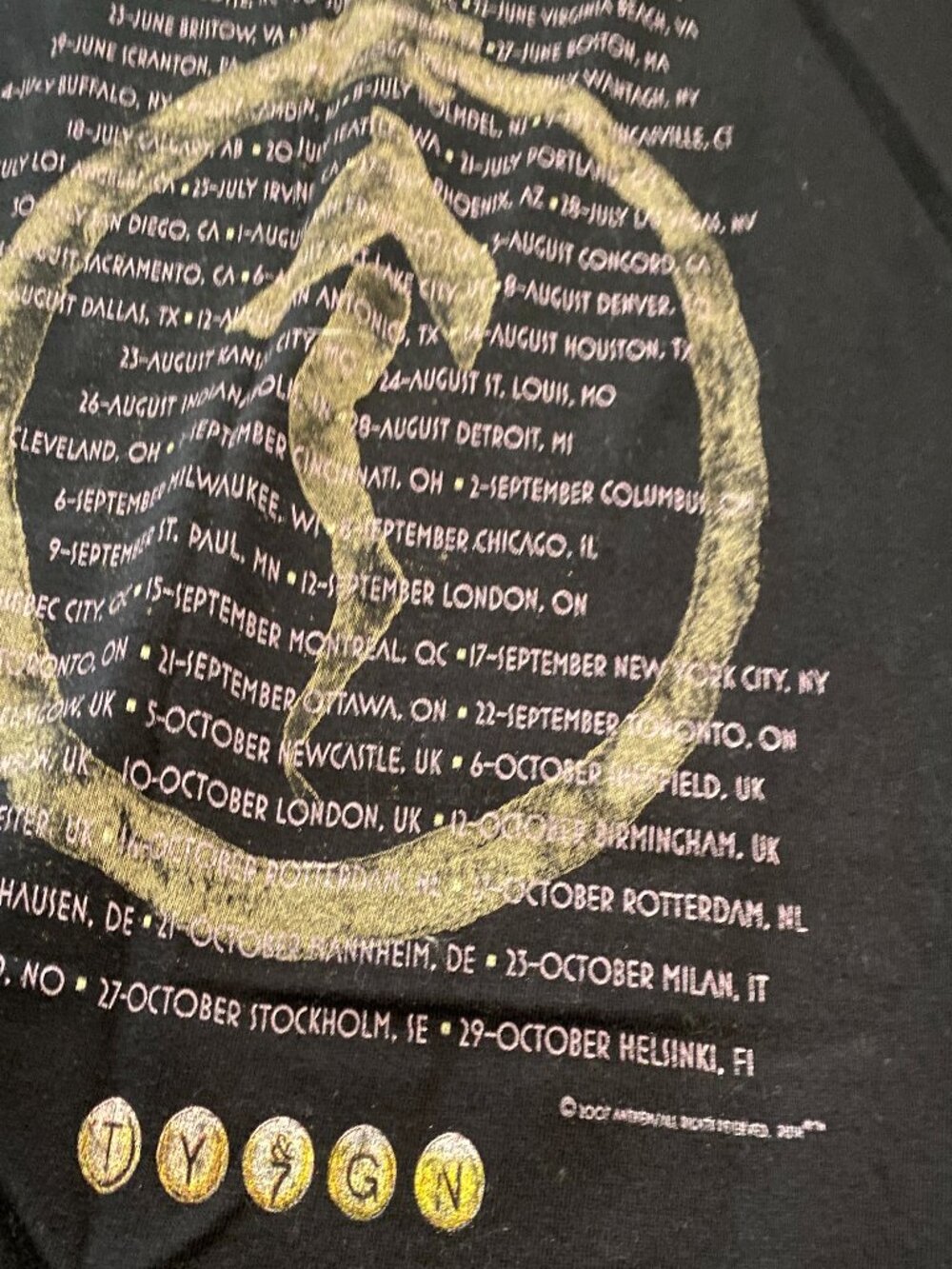 2007 RUSH TOUR SNAKES AND ARROWS WORLD TOUR SHIRT SIZE MEDIUM - Picture 7 of 8
